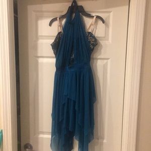 Weissman XL child teal & nude dance costume dress